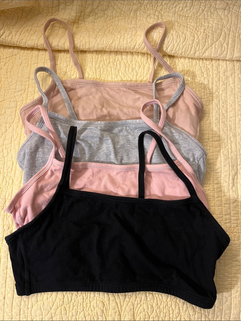 Fruit of the Loom Cotton Bralette Tanks in Black, White, Pink, and Blush
